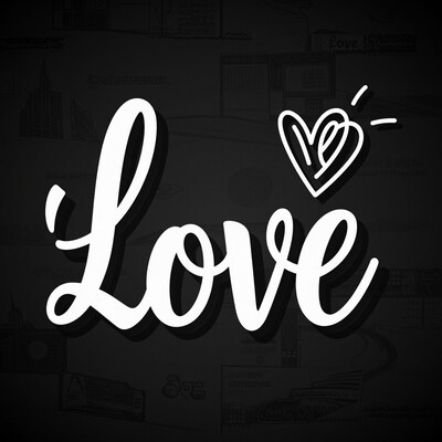Love Heart Illustration Black Background