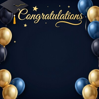 Graduation Congratulations Balloons Illustration
