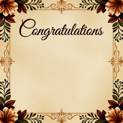 Congratulations Floral Frame Card