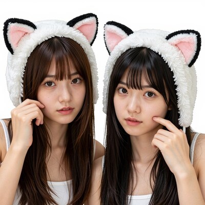Asian Women Cat Ear Headbands