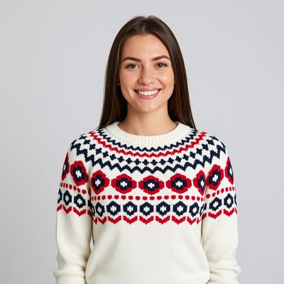 Woman in Fair Isle Sweater