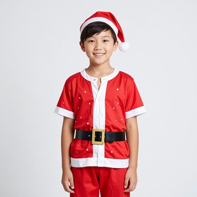 Asian Boy Santa Claus Costume