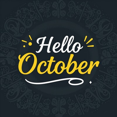 Hello October Greeting Illustration