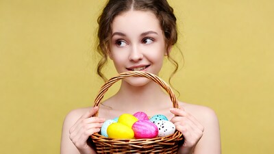 Woman with Easter Egg Basket
