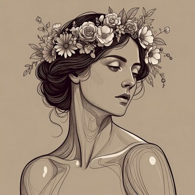 Woman with Flower Crown