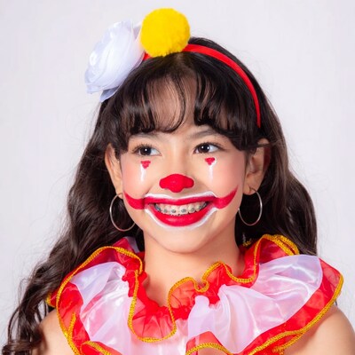 Young Girl in Clown Costume