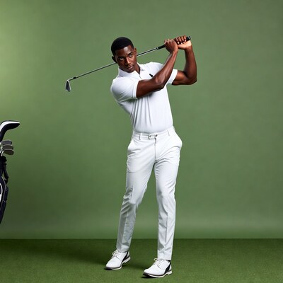 Black man golf swing