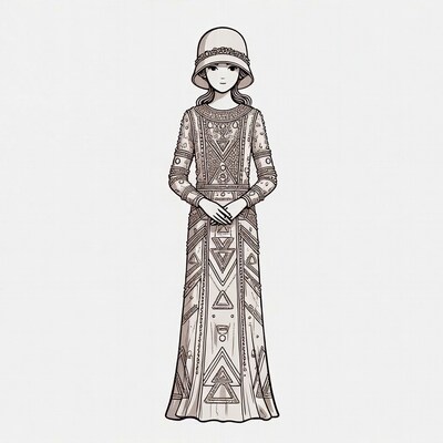 1920s Flapper Girl Illustration