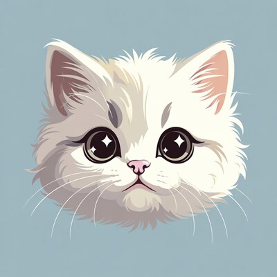 Cute white kitten face