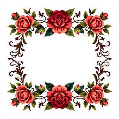 Red Rose Frame