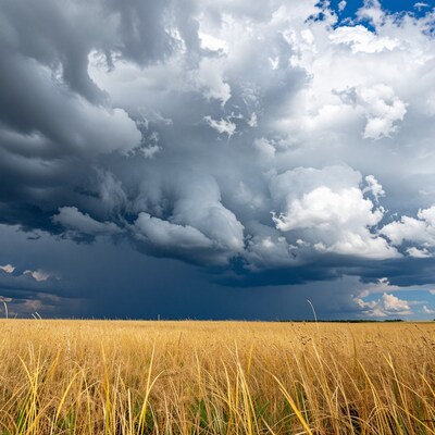 Storm Clouds Over Golden Field