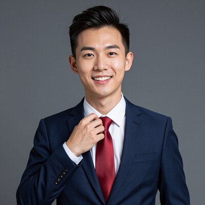 Smiling Asian businessman in suit