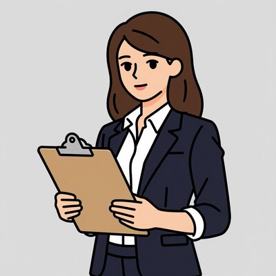 Businesswoman with clipboard