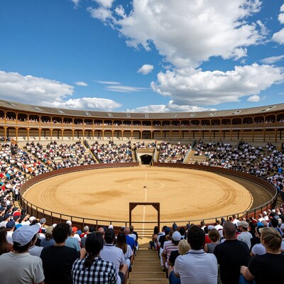 Crowded Bullring Arena Spectators