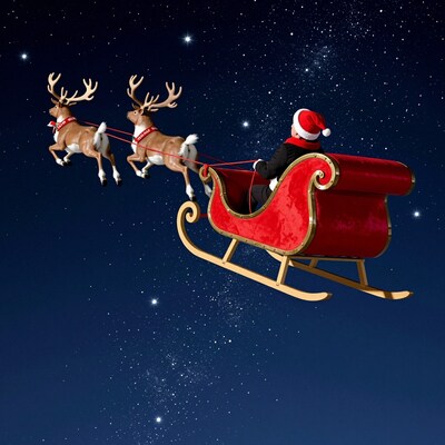 Santa Sleigh with Reindeer