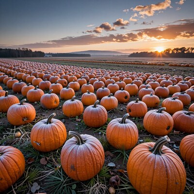 Frosty Pumpkin Patch at Sunrise