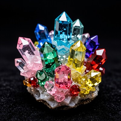 Rainbow Crystal Cluster