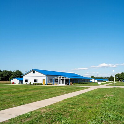 Rural Blue Metal Building