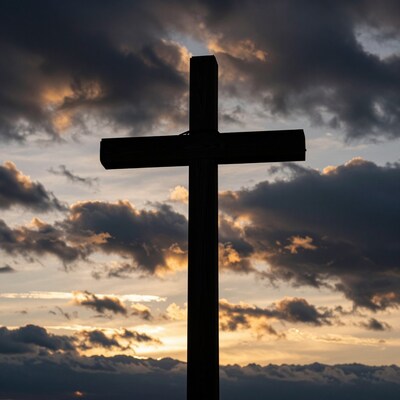 Wooden Cross at Sunset