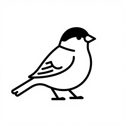 Black and white bird clipart