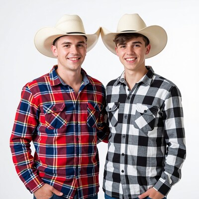 Two young men in cowboy hats