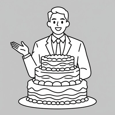 Man with Birthday Cake