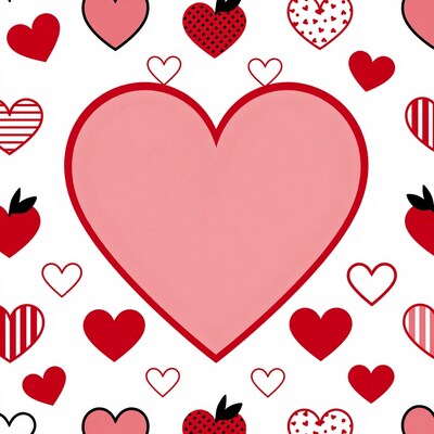 Big Pink Heart Pattern