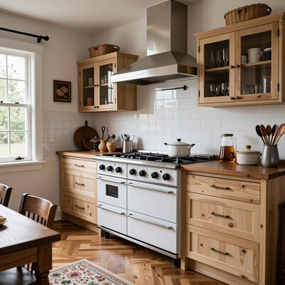 Rustic Wooden Kitchen with Range Cooker