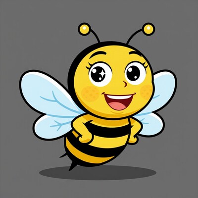 Happy Cartoon Bee