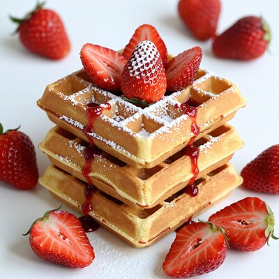 Strawberry Waffles Stack