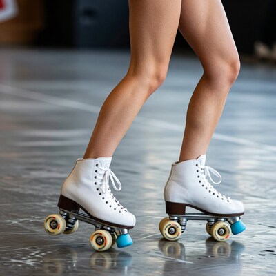 Woman in White Roller Skates