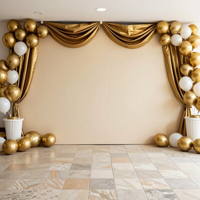 Gold Balloon Party Backdrop