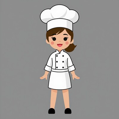 Cartoon girl chef