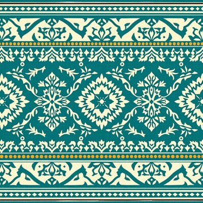 Teal Damask Pattern