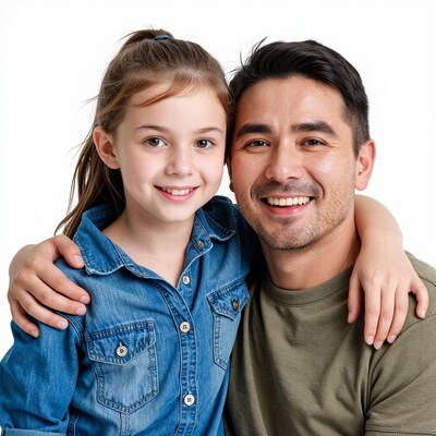 Father and daughter hugging