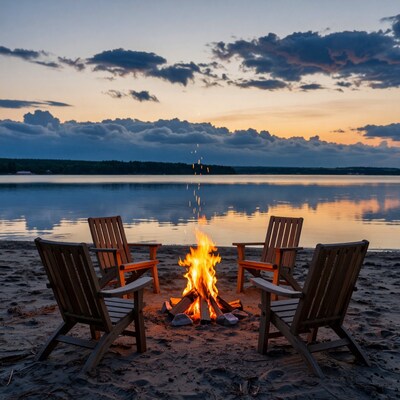 Beach Bonfire at Sunset