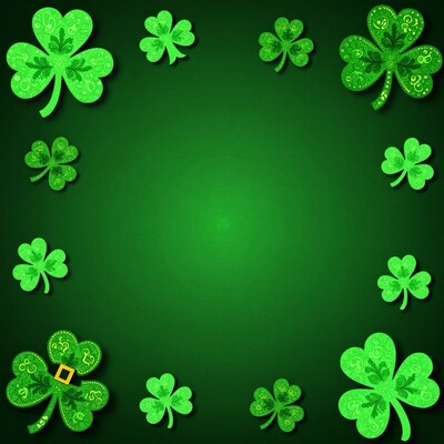 Green Shamrocks St Patricks Day