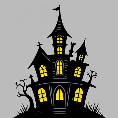 Haunted House Silhouette