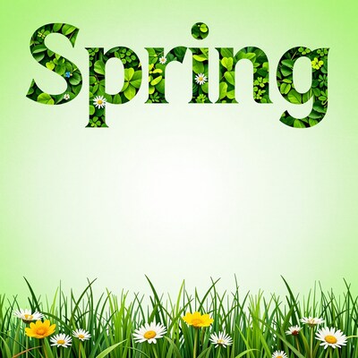 Spring Text with Flowers