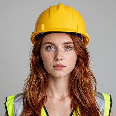Woman in Yellow Hard Hat