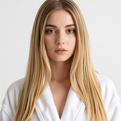 Young woman with long blonde hair