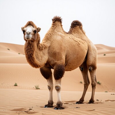 Bactrian Camel in Desert