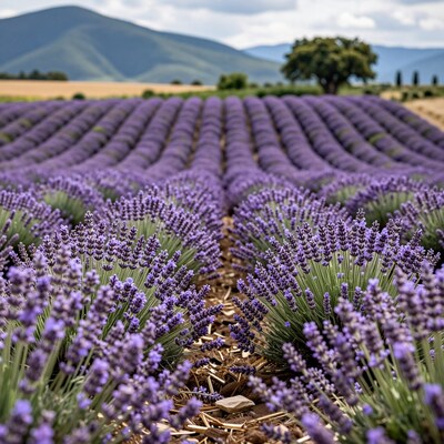 Lavender Field Rows Provence