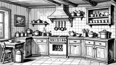 Vintage Kitchen Illustration