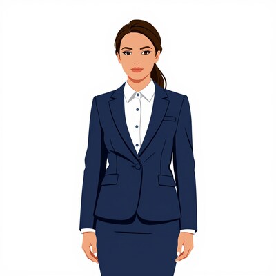 Businesswoman in Blue Suit