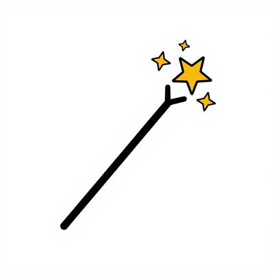 Magic wand with stars