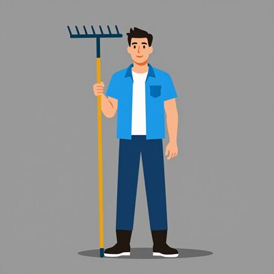 Man with rake