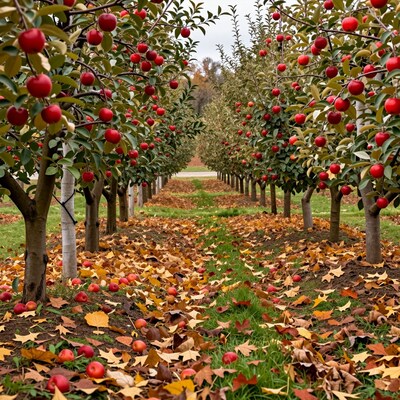 Apple Orchard in Autumn