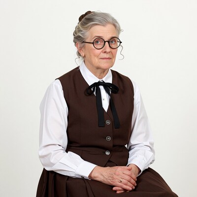 Elderly woman in Victorian dress