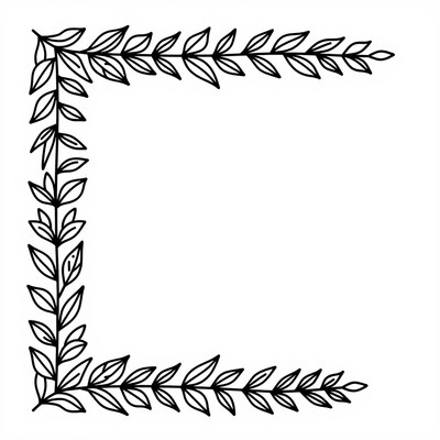 Laurel Leaf Corner Border